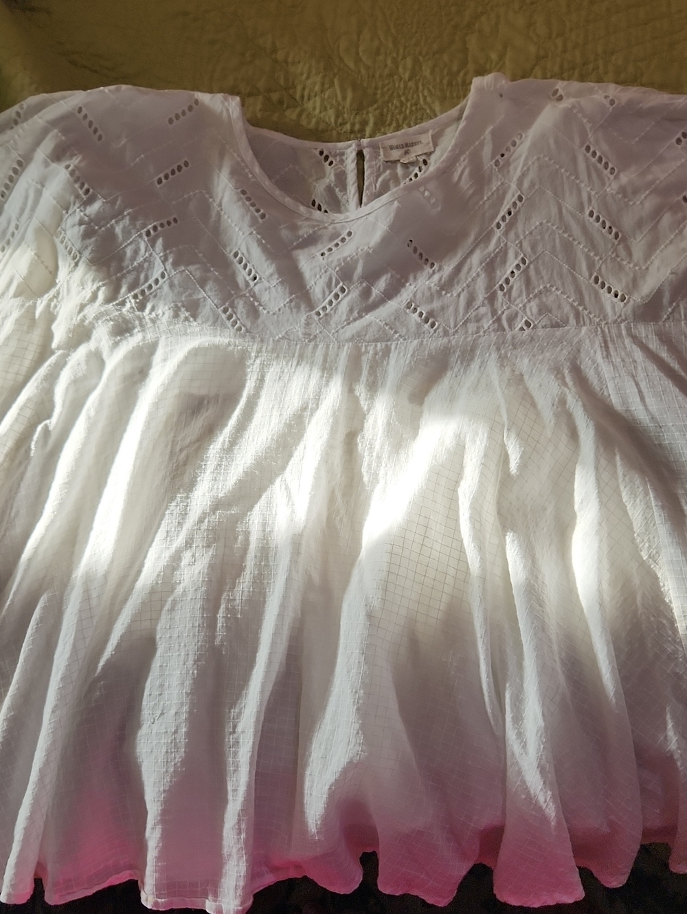 Cost Plus World Market White Eyelet Top